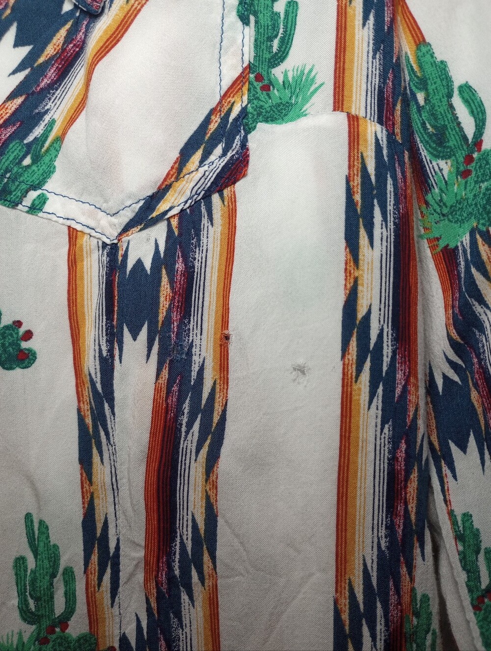 Wrangler Retro Aztec Cowgirl Southwest Pearl Snap Blouse Southern Gorpcore Top S - Picture 3 of 6